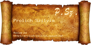 Prolich Szilvia névjegykártya