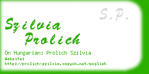 szilvia prolich business card